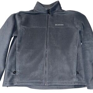 Columbia Womens Interchange Fleece Jacket Gray Full Zip Mock Neck XL